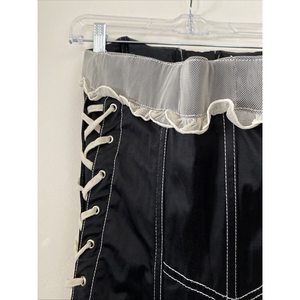 TRIPP NYC Vintage Corset Top Black Lace Up Mesh Goth Victorian Sz L Milkmaid (V1 - Picture 6 of 10